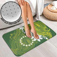 Cook Islands Maori Language Week Bathroom Set Tiare Maori Kuki Airani Green Pattern LT22 - Polynesian Pride