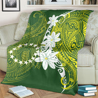 Cook Islands Maori Language Week Blanket Tiare Maori Kuki Airani Green Pattern LT22 - Polynesian Pride