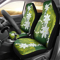 Cook Islands Maori Language Week Car Seat Cover Tiare Maori Kuki Airani Green Pattern