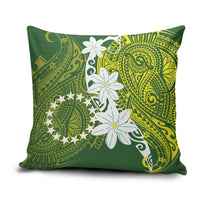 Cook Islands Maori Language Week Pillow Cover Tiare Maori Kuki Airani Green Pattern LT22 Green - Polynesian Pride