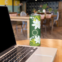 Cook Islands Maori Language Week Skinny Tumbler Tiare Maori Kuki Airani Green Pattern LT22 - Polynesian Pride