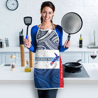 Personalised Cycling New Zealand Apron Aotearoa Map Fern Maori Pattern LT22 - Polynesian Pride