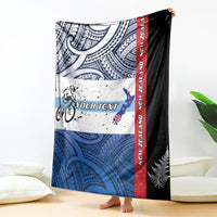 Personalised Cycling New Zealand Blanket Aotearoa Map Fern Maori Pattern LT22 - Polynesian Pride