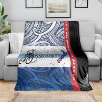 Personalised Cycling New Zealand Blanket Aotearoa Map Fern Maori Pattern LT22 - Polynesian Pride