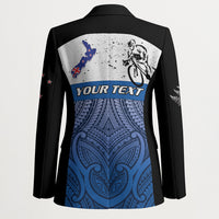 Personalised Cycling New Zealand Blazer Aotearoa Map Fern Maori Pattern LT22 - Polynesian Pride