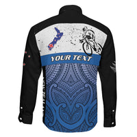 Personalised Cycling New Zealand Family Matching Puletasi and Hawaiian Shirt Aotearoa Map Fern Maori Pattern