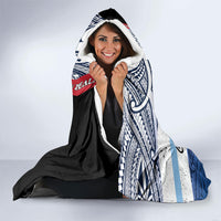 Personalised Cycling New Zealand Hooded Blanket Aotearoa Map Fern Maori Pattern LT22 - Polynesian Pride