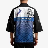 Personalised Cycling New Zealand Kimono Aotearoa Map Fern Maori Pattern LT22 - Polynesian Pride