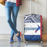 Personalised Cycling New Zealand Luggage Cover Aotearoa Map Fern Maori Pattern LT22 - Polynesian Pride