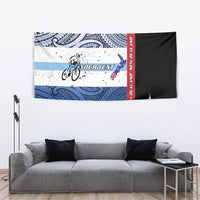 Personalised Cycling New Zealand Tapestry Aotearoa Map Fern Maori Pattern LT22 - Polynesian Pride