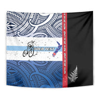 Personalised Cycling New Zealand Tapestry Aotearoa Map Fern Maori Pattern LT22 - Polynesian Pride