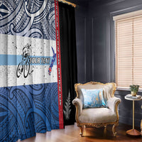 Personalised Cycling New Zealand Window Curtain Aotearoa Map Fern Maori Pattern LT22 - Polynesian Pride