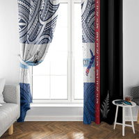 Personalised Cycling New Zealand Window Curtain Aotearoa Map Fern Maori Pattern LT22 - Polynesian Pride