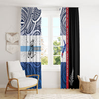Personalised Cycling New Zealand Window Curtain Aotearoa Map Fern Maori Pattern LT22 - Polynesian Pride