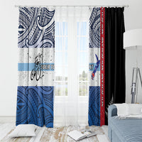 Personalised Cycling New Zealand Window Curtain Aotearoa Map Fern Maori Pattern LT22 - Polynesian Pride