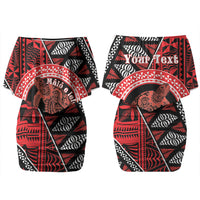 Personalised Tonga Language Week Couples Matching Off Shoulder Short Dress and Hawaiian Shirt Heilala Turtle Malo E Lelei