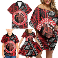 Personalised Tonga Language Week Family Matching Off Shoulder Short Dress and Hawaiian Shirt Heilala Turtle Malo E Lelei