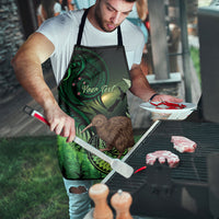Kiwi New Zealand Personalised Apron Aotearoa Map Silver Fern Koru Pattern LT22 - Polynesian Pride