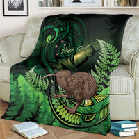 Kiwi New Zealand Personalised Blanket Aotearoa Map Silver Fern Koru Pattern LT22 - Polynesian Pride