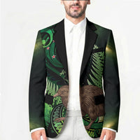 Kiwi New Zealand Personalised Blazer Aotearoa Map Silver Fern Koru Pattern LT22 - Polynesian Pride