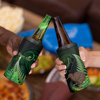 Kiwi New Zealand Personalised 4 in 1 Can Cooler Tumbler Aotearoa Map Silver Fern Koru Pattern LT22 - Polynesian Pride
