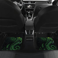 Kiwi New Zealand Personalised Car Mats Aotearoa Map Silver Fern Koru Pattern LT22 Set 2pcs - Back Green - Polynesian Pride