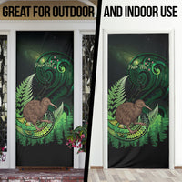 Kiwi New Zealand Personalised Door Cover Aotearoa Map Silver Fern Koru Pattern LT22 - Polynesian Pride