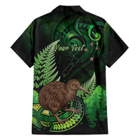 Kiwi New Zealand Personalised Family Matching Off The Shoulder Long Sleeve Dress and Hawaiian Shirt Aotearoa Map Silver Fern Koru Pattern