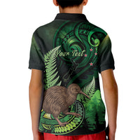 Kiwi New Zealand Personalised Kid Polo Shirt Aotearoa Map Silver Fern Koru Pattern LT22 - Polynesian Pride