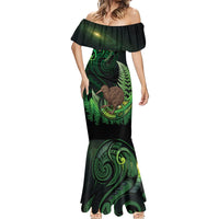 Kiwi New Zealand Personalised Mermaid Dress Aotearoa Map Silver Fern Koru Pattern LT22 - Polynesian Pride
