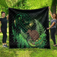 Kiwi New Zealand Personalised Quilt Aotearoa Map Silver Fern Koru Pattern LT22 - Polynesian Pride