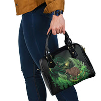 Kiwi New Zealand Personalised Shoulder Handbag Aotearoa Map Silver Fern Koru Pattern LT22 - Polynesian Pride