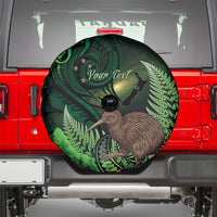 Kiwi New Zealand Personalised Spare Tire Cover Aotearoa Map Silver Fern Koru Pattern LT22 - Polynesian Pride