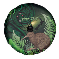 Kiwi New Zealand Personalised Spare Tire Cover Aotearoa Map Silver Fern Koru Pattern LT22 - Polynesian Pride