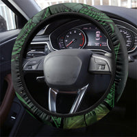 Kiwi New Zealand Steering Wheel Cover Aotearoa Map Silver Fern Koru Pattern LT22 - Polynesian Pride