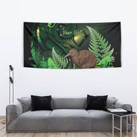 Kiwi New Zealand Personalised Tapestry Aotearoa Map Silver Fern Koru Pattern LT22 - Polynesian Pride