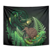 Kiwi New Zealand Personalised Tapestry Aotearoa Map Silver Fern Koru Pattern LT22 - Polynesian Pride