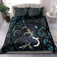 New Zealand Huia Bird Bedding Set Paua Shell Maori Pattern