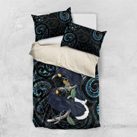 New Zealand Huia Bird Bedding Set Paua Shell Maori Pattern