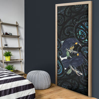 New Zealand Huia Bird Door Cover Paua Shell Maori Pattern