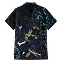 New Zealand Huia Bird Hawaiian Shirt Paua Shell Maori Pattern