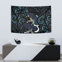 New Zealand Huia Bird Tapestry Paua Shell Maori Pattern