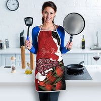 Kiwi New Zealand Personalised Apron NZ Map Pohutukawa Fern Maori Pattern LT22 - Polynesian Pride
