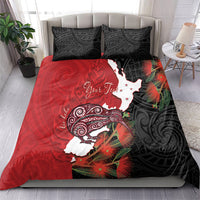 Kiwi New Zealand Personalised Bedding Set NZ Map Pohutukawa Fern Maori Pattern LT22 - Polynesian Pride