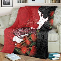 Kiwi New Zealand Personalised Blanket NZ Map Pohutukawa Fern Maori Pattern LT22 - Polynesian Pride