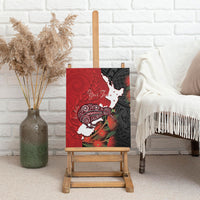 Kiwi New Zealand Personalised Canvas Wall Art NZ Map Pohutukawa Fern Maori Pattern LT22 - Polynesian Pride