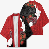 Kiwi New Zealand Personalised Kimono NZ Map Pohutukawa Fern Maori Pattern LT22 - Polynesian Pride