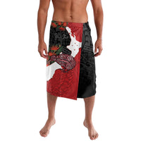 Kiwi New Zealand Personalised Lavalava NZ Map Pohutukawa Fern Maori Pattern LT22 Red - Polynesian Pride