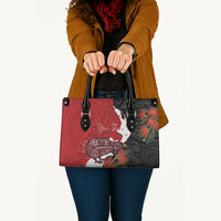 Kiwi New Zealand Personalised Leather Bag NZ Map Pohutukawa Fern Maori Pattern LT22 - Polynesian Pride