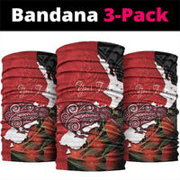 Kiwi New Zealand Personalised Neck Gaiter NZ Map Pohutukawa Fern Maori Pattern LT22 package One Size: 25*50cm Red - Polynesian Pride